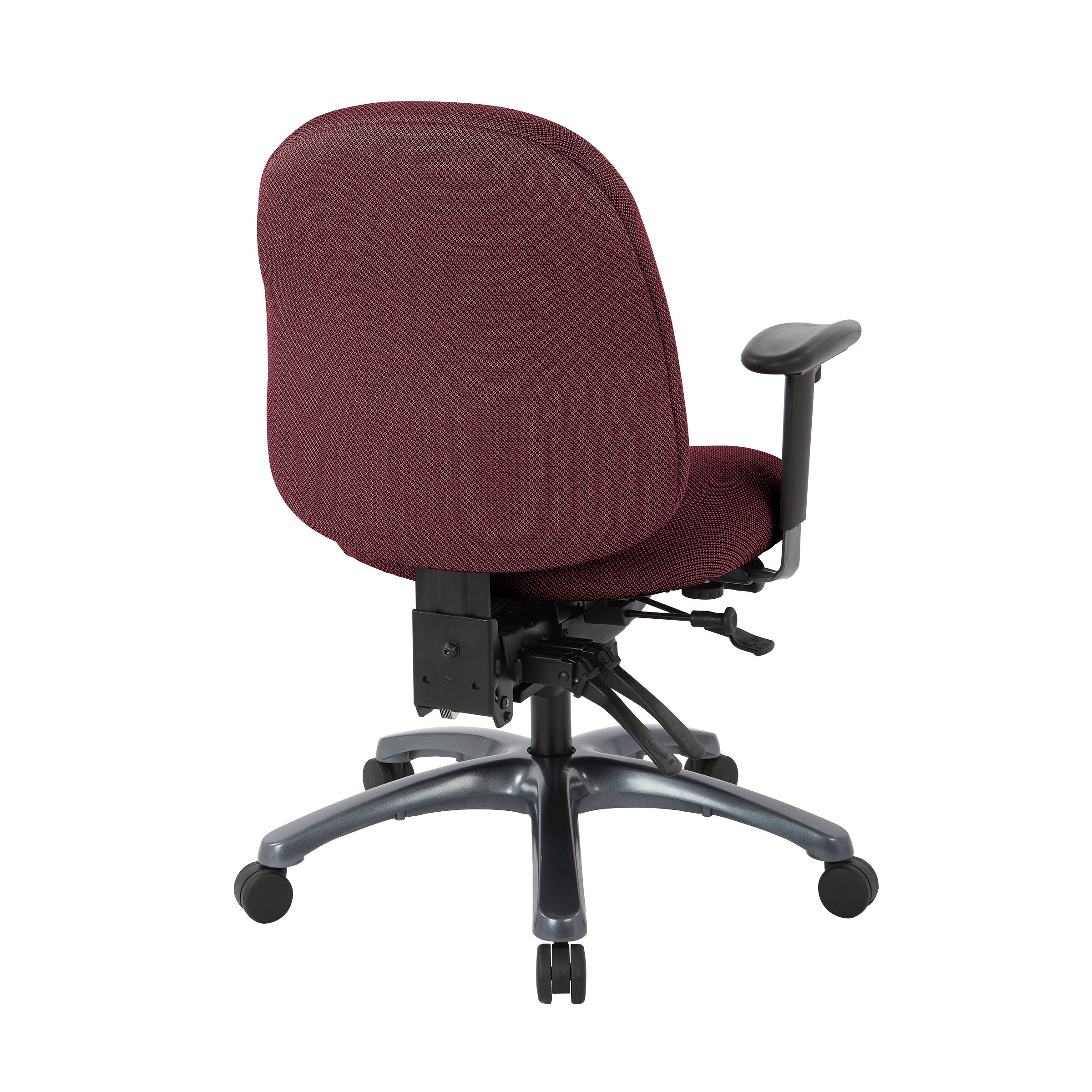 Multi-Function Mid Back Chair with Seat Slider and Titanium Finish Base